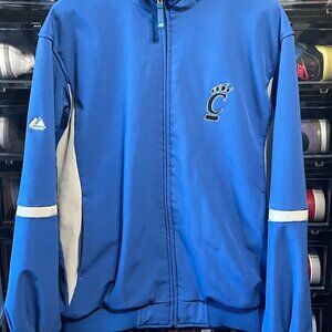 Newark Memorial Cougars Baseball Majestic Mens Therma Base Jacket Royal Blue XL